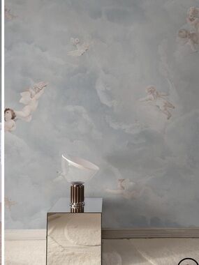 Wallpaper Panel in Light Blue